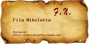 Fila Nikoletta névjegykártya