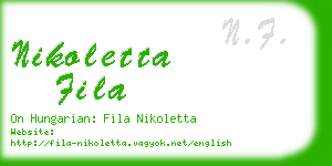 nikoletta fila business card